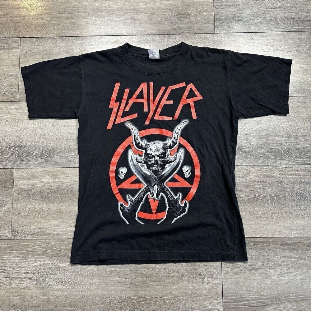 Y2K SLAYER T Shirt M Tour 2007 Winter Tour T Shirt Black